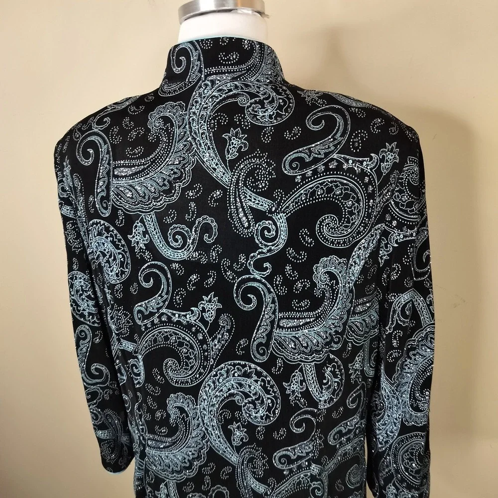 Alex Evenings‎ Jacket + Tank Set Paisley Floral Shimmer